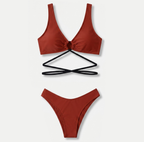 Coral Tie-Front Bikini