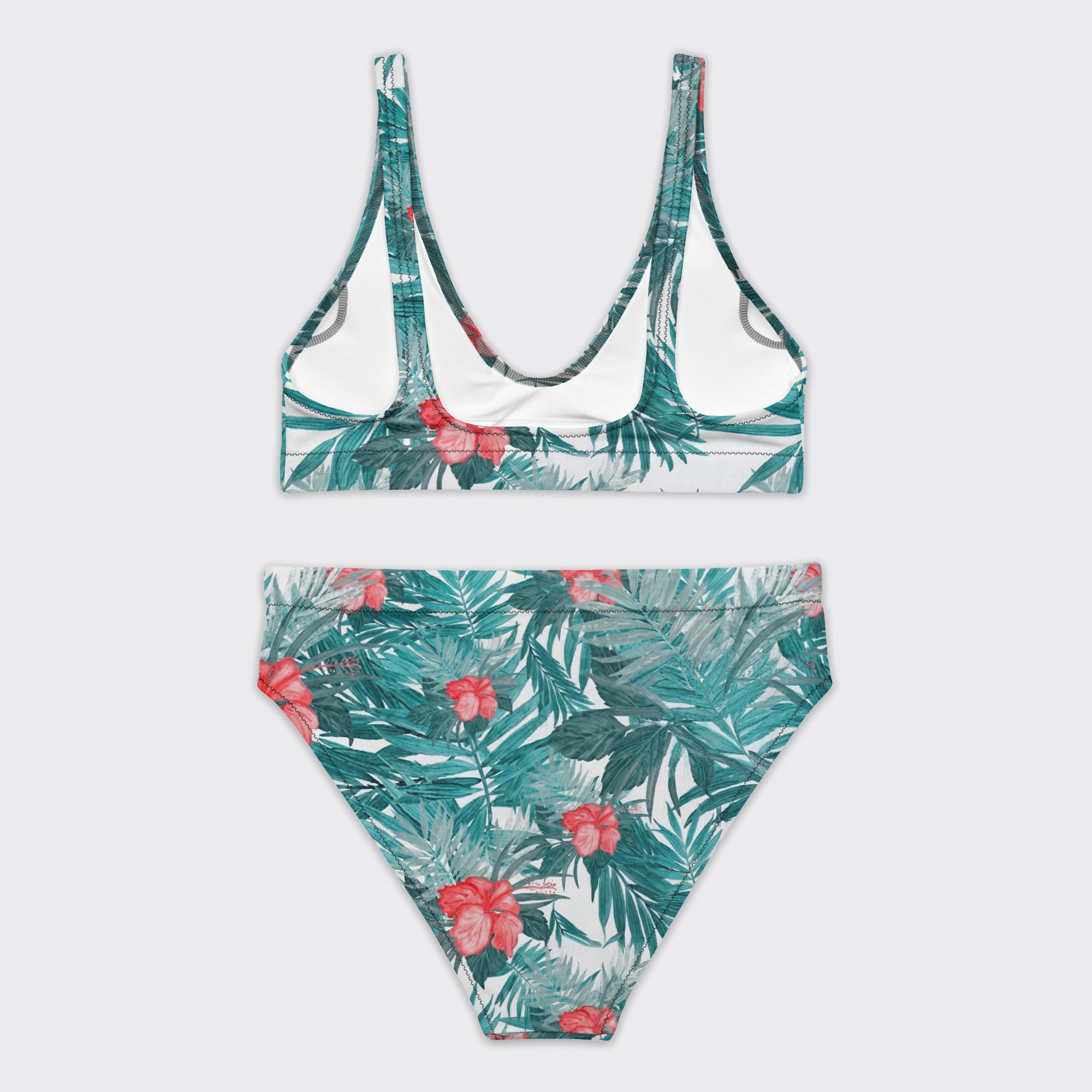 Tropical Hibiscus High-Waisted Bikini