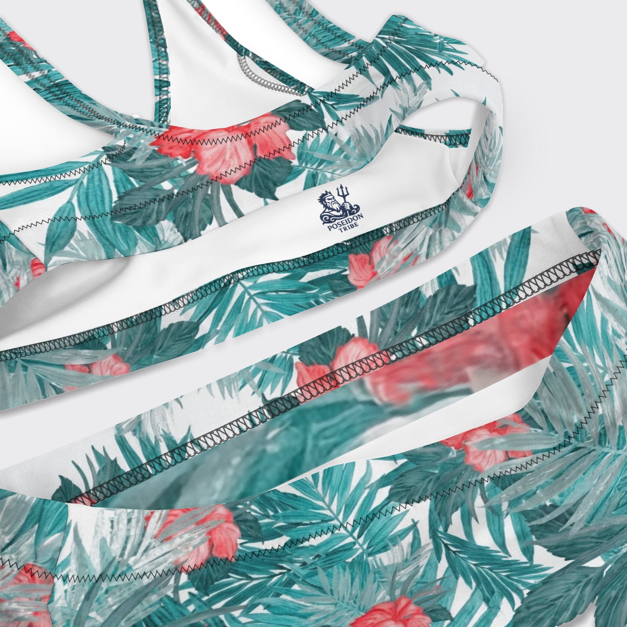 Tropical Hibiscus High-Waisted Bikini